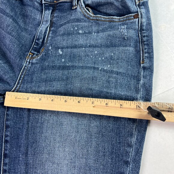 Judy Blue Jeans Womens 32x28* Boyfriend Mid Rise Blue Faded Stretch Denim Tag 30 - Picture 14 of 16